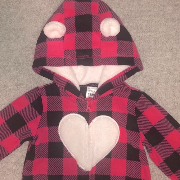 Carter’s Cozy Fleece Hooded One Piece - Picture 3 of 4
